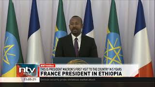 President Emmanuel Macron in Ethiopia for the first time in five years