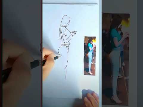 Sketch effect of sexy woman's back #sketch #sexy woman #back