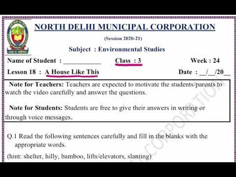 Class 3 EVS | A House like this | week 24 | FirstStep | worksheet Solution