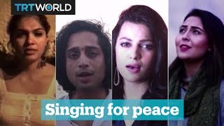 Indian and Pakistani artists sing their anthems together