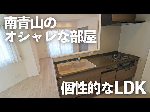 【ルームツアー】南青山のオシャレなダークトーンのお部屋｜個性的なLDK｜玄関収納/バルコニー/回遊動線/システムキッチン｜東京｜リノベーションマンション｜中古マンション｜ファミリー向け物件