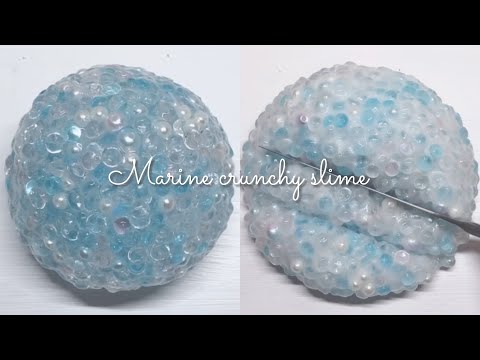 【ASMR】Marine crunchy slime . フィッシュボールスライムを触る⚓️ [音フェチ]