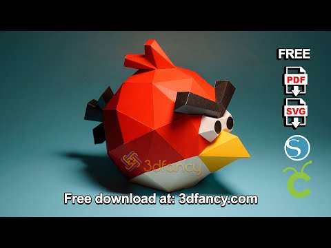 3D Paper Crafts with Cricut Make and Cameo4 | Free Angry Bird Red Papercraft  PDF SVG Template