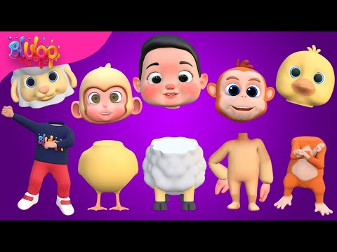 Wrong Heads | Five Little Monkeys | BluLoo Nursery Rhymes & Kids Songs