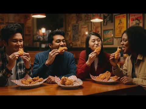 Invideo.ai Generative AI Video Ad: Crispy Delight - World Famous Fried Chicken