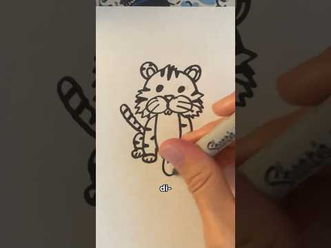 How to Draw a Tiger 🐯 #shorts #drawing #funny #tiger #asmr