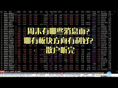 周末有哪些消息面？哪有板块方向有利好？散户听完