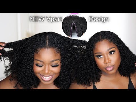 Realistic Kinky V-part Wig | NEW Upgraded V-part| Domiso Hair