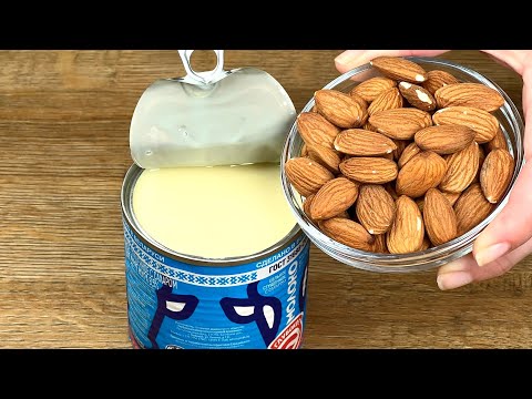 🍬Mix condensed milk with almonds! You will be surprised! Quick no-bake recipe!