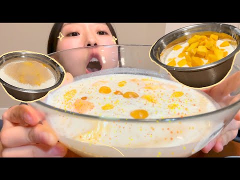 Eng)🇨🇦먹방 브이로그| 망고사고 만드는 꿀팁| 개구리알 맛 아니냐고요? | #먹방브이로그 #망고사고 #대학생브이로그