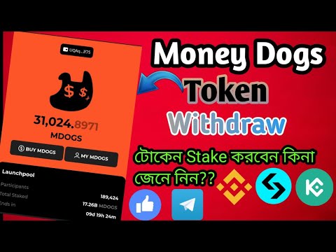 Money Dogs Token Withdraw | Token ki Stake korben? |