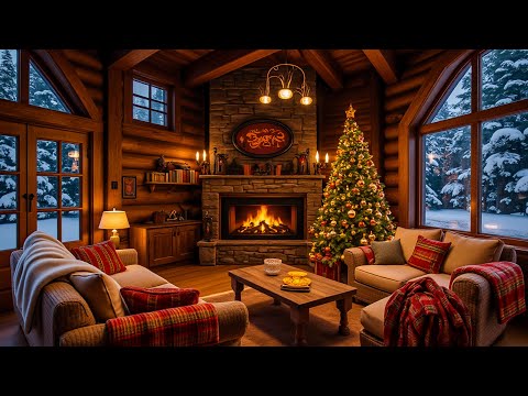 Winter Jazz Playlist with Cozy Porch Atmosphere ⛄ Crackling Fire Sounds for Peaceful Evenings