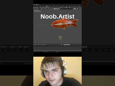 Noob vs Pro artist: animating a fish #blendertutorial #blender #blendercommunity #blender3d #b3d