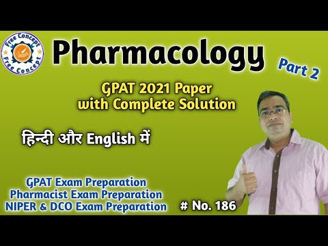 GPAT 2021 Paper | Pharmacology | Part 2 | Questions with Answers and Complete Explanation