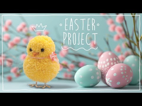 How to make simple Easter chick pom pom decoration (handmade decoration toy)