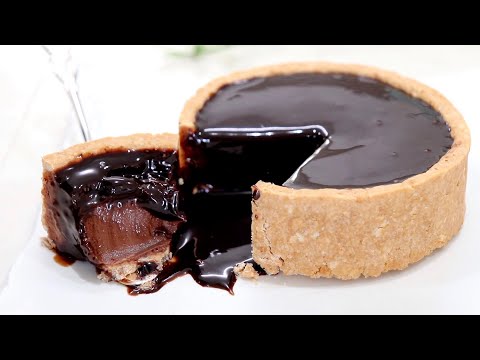 フライパンで濃厚チョコプリンとタルトを作る方法 Chocolate tart pudding 【ホワイトデーレシピ】White Day