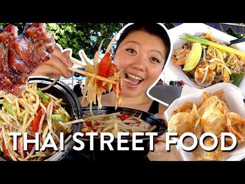 This THAI STREET FOOD MARKET is FOODIE HEAVEN 🇹🇭! LA Food Tour 🍜