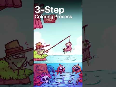 The 3 Step Coloring Method for DigitalArt | #shorts