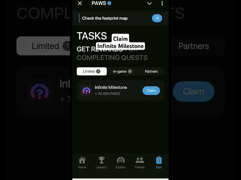 paws Airdrop Infinite Milestone 10000 paws Claim, Paws Airdrop Listing Soon, Paws Drop