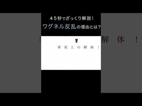 「ワグネル反乱の理由」を４５秒でざっくり解説（アニメで読むニュース）