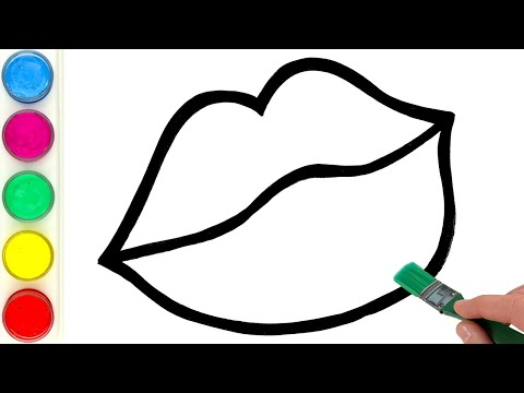 Rainbow Lips Picture Drawing, Painting, Coloring for Kids and Toddlers | Let's Draw Together