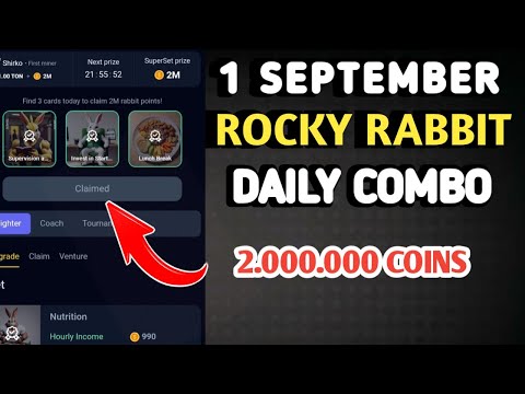 ROCKY RABBIT 1 SEPTEMBER DAILY COMBO CARDS | ROCKY RABBIT SUPERSET COMBO | ROCKY RABBIT COMBO TODAY