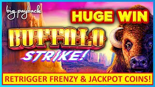 Retrigger Frenzy & JACKPOT Coins → HUGE WIN! Buffalo Strike Slot - CRUSHED IT!