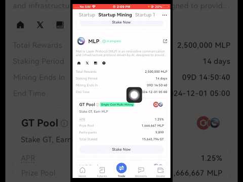 Gate.io “Startup Mining” Stake to Earn: Matrix Layer Protocol (MLP) 🤑