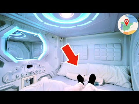 Staying Overnight at a Private CAPSULE HOTEL 😴 $36 Large Bed Room 🛏 Madrid, Spain 🇪🇸 Travel Vlog