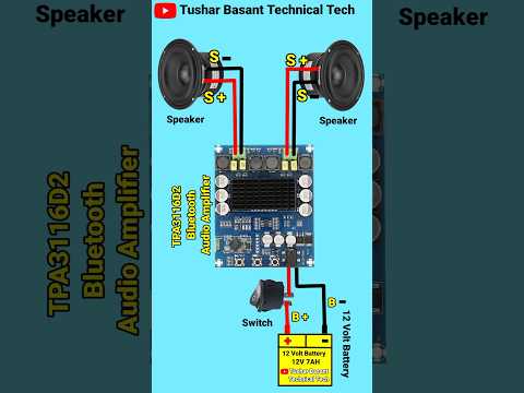 TPA3116D2 Bluetooth Audio Amplifier Connections #shorts