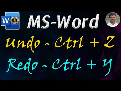 Undo & Redo Options in Telugu || MS-Word || By K. Ramesh