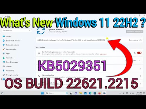 Windows 11 22H2 New Update In August | KB5029351 | OS Build 22621.2215