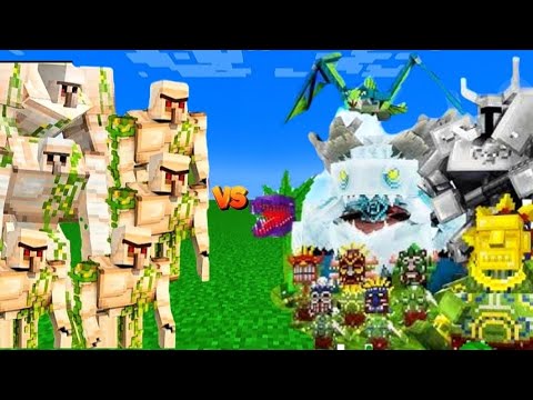 100x GOLEMS vs MOWZIE'S MOBS - EPIC MINECRAFT BATTLE