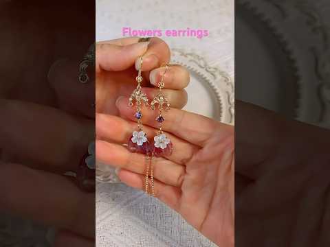 Handmade jewelry diy beads earrings#pearl #diybeads #diy #diyjewelry #gift #craft#jewelry #earrings