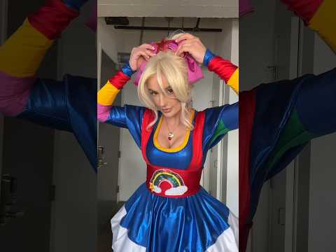 Sewing a rainbow brite Halloween costume