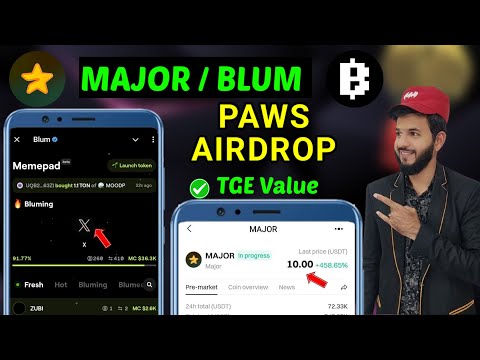 Major TGE & Listing Value | Bool Network Airdrop | Blum my token | PAWS New Updates| Major Airdrop