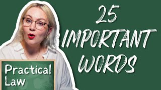 LEARN LEGALESE: 25 Words EVERYONE Should Know | Practical Law Ep. 1