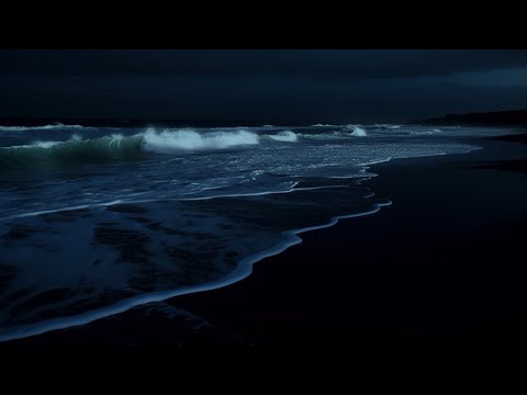 Relaxing Ocean Waves | Sleep Aid Sounds | Dark Screen All Night | Ocean Sounds 24 Hours