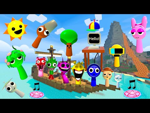 🚢 MINECRAFT ALL INCREDIBOX SPRUNKI SONG FAMILY SPARTAN KICKING AND MEGA PUNCH in Garry's Mod !