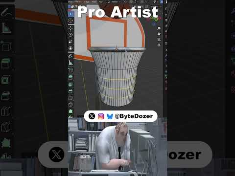 Noob vs Pro artist: Making a BBall Hoop #blendertutorial #blender #blendercommunity #blender3d #b3d