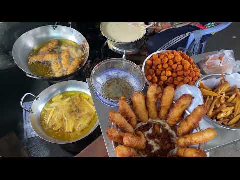 Fried Food Compilation: Banana, Sweet Potato, Curry Fritters - Street Food Vietnam