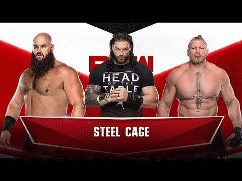 Triple Threat Match | Strowman vs Roman vs Brock | Steel Cage | WWE Raw