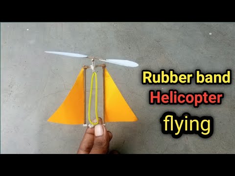 Rubber band flying  helicopter || how to make a rubber band helicopter and propeller plane making