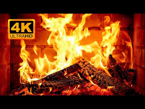 🔥 Fireplace 4K UHD! Fireplace with Crackling Fire Sounds. Fireplace Burning for Home