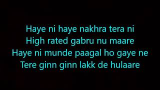 high rated gabru lyrics nawabzaade