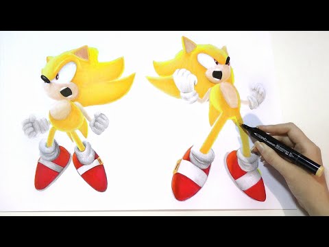 Drawing Modern & Classic Super Sonic