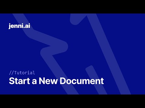 How to start a document and build an outline with Jenni