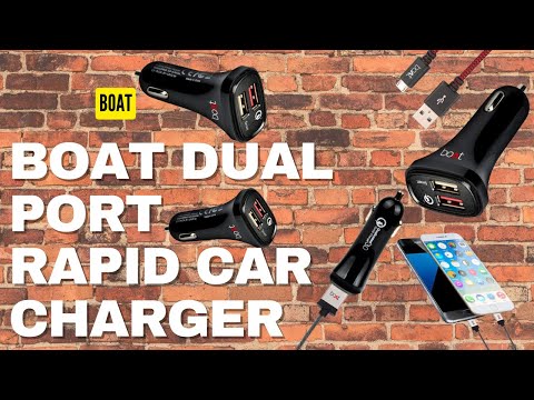 Boat dual port Rapid car charger (Qualcom Certified) with Quickcharge 3.0+MicroUSB Cable(Black)