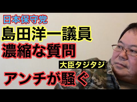 【第996回】日本保守党 島田洋一議員 濃縮な質問 大臣タジタジ アンチが騒ぐ