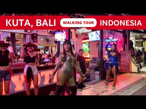 BALI NIGHTLIFE 🇮🇩 KUTA Bali Indonesia Night walking tour | LEGIAN Bali